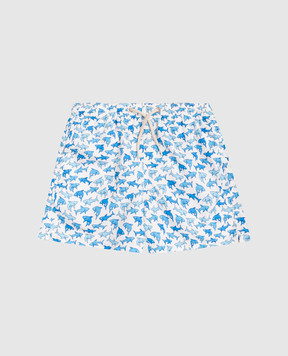MC2 SAINT BARTH Children's white swim shorts Jean Lighting with print JEA000402228L