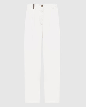 Peserico Ivory trousers with lapels P04987T302481