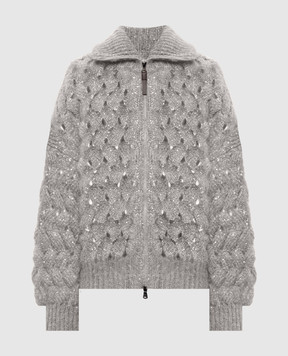 Brunello Cucinelli Gray cardigan with wool MNT347516