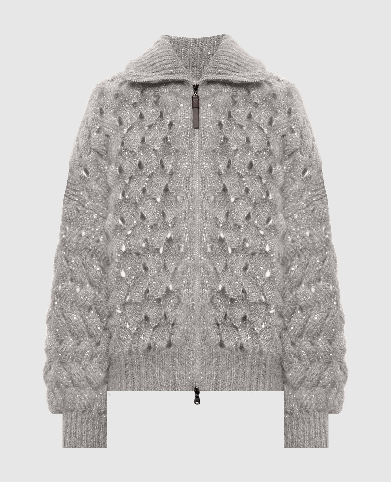 Gray cardigan with wool