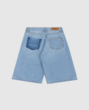 Palm Angels Children's blue jeans with logo patch PGYB004S26DEN001