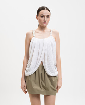 Balmain White top with drapery GF0AD815KJ68