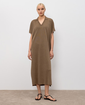 Fabiana Filippi Brown dress with lurex ABD276F604M109