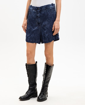 Masnada Blue shorts with woven pattern 8032