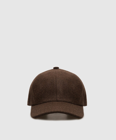 Brown wool and cashmere cap