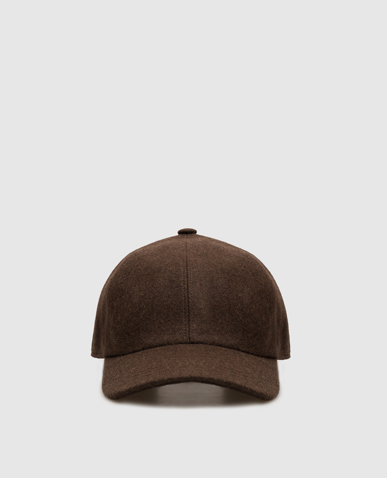 Brown wool and cashmere cap