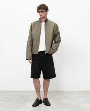 Bottega Veneta Black denim Bermuda shorts with logo patch 861564V69O0