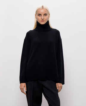 Allude Black wool and cashmere sweater with slits 26517105