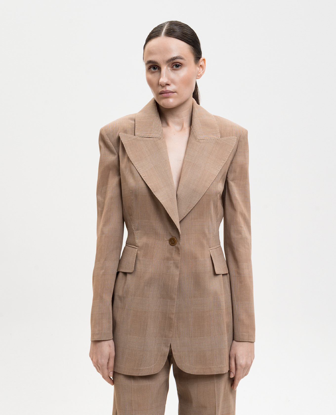 

Brown checked jacket Ermanno Scervino