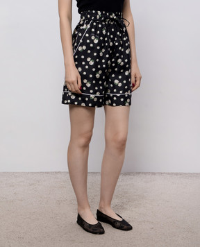 Dolce&Gabbana Black printed silk shorts FTDKSTIS13H