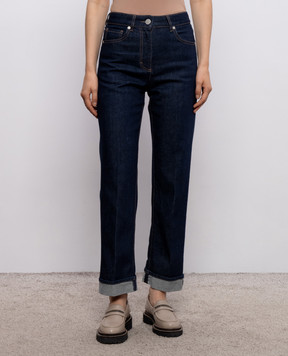 Peserico Blue jeans with cuffs A04589L65Q04291