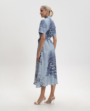 Simkhai Audria blue floral print shirt dress 1261193SW