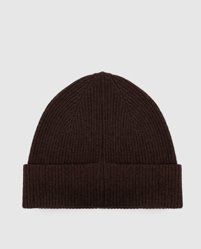 Peserico Brown cashmere and wool hat R76064F1209470