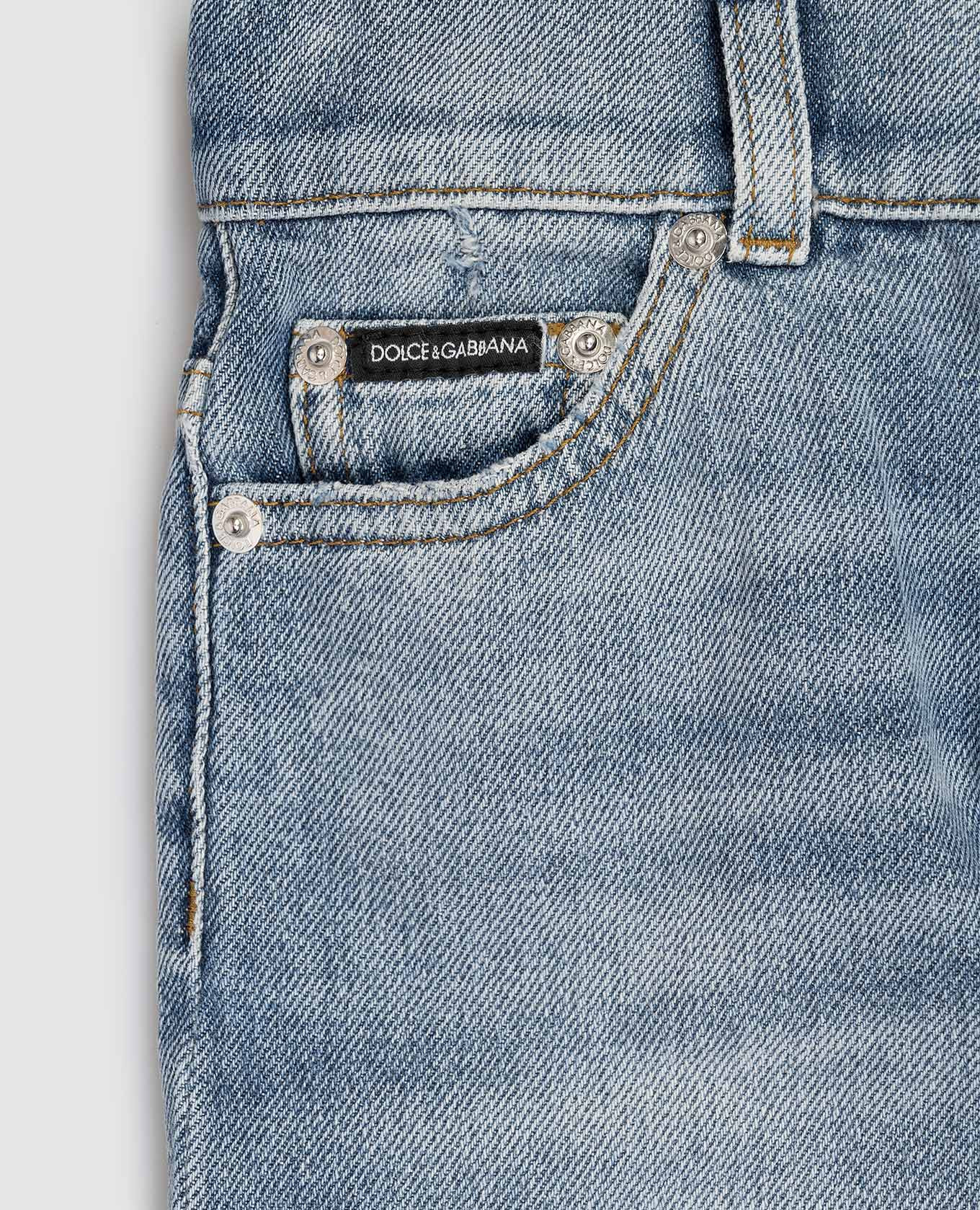 

Children's blue jeans with a worn effect Dolce&Gabbana, Light blue