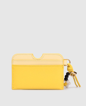 Fendi Yellow leather cardholder with pendant 8M0562AWR8