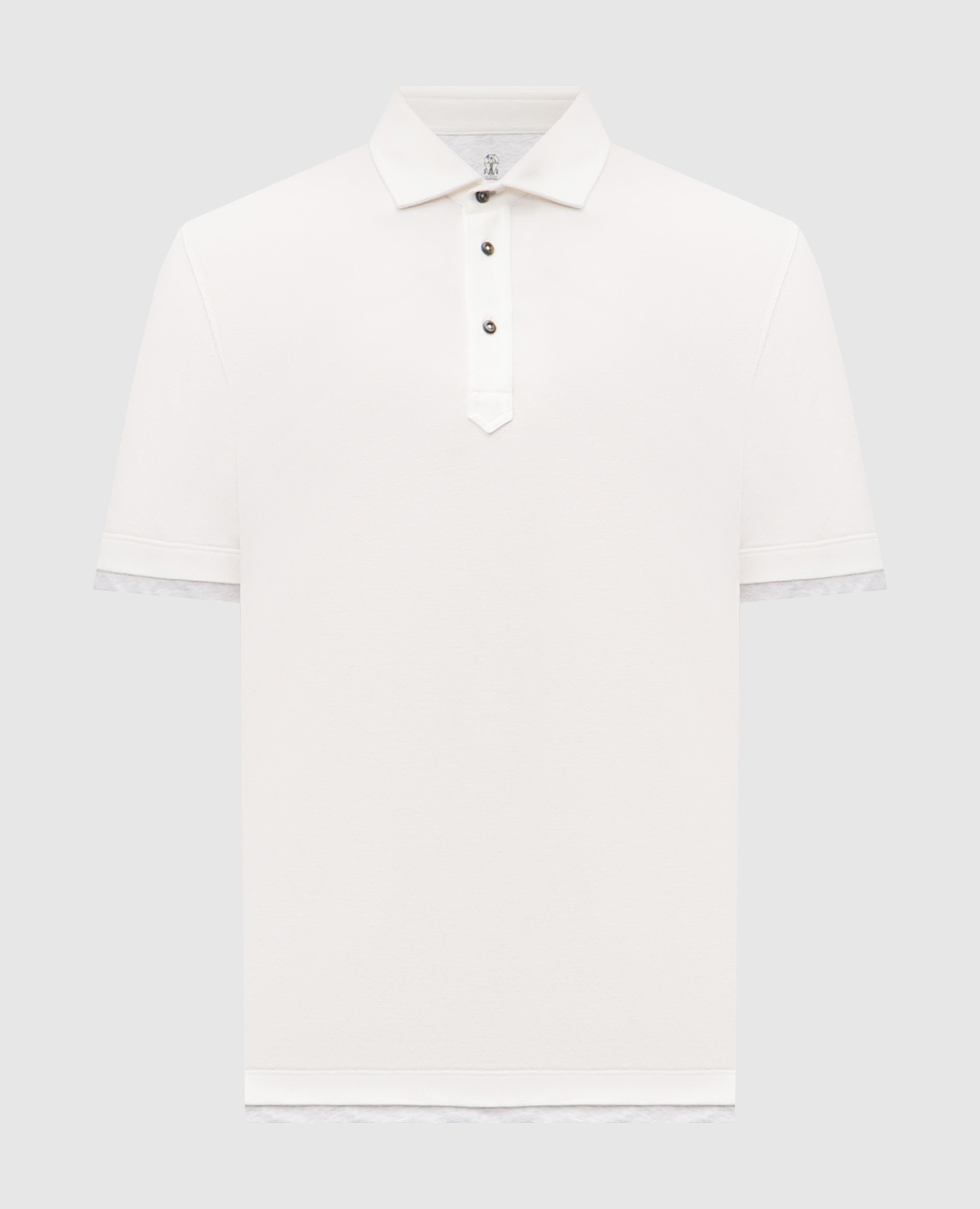

White polo with layering effect Brunello Cucinelli