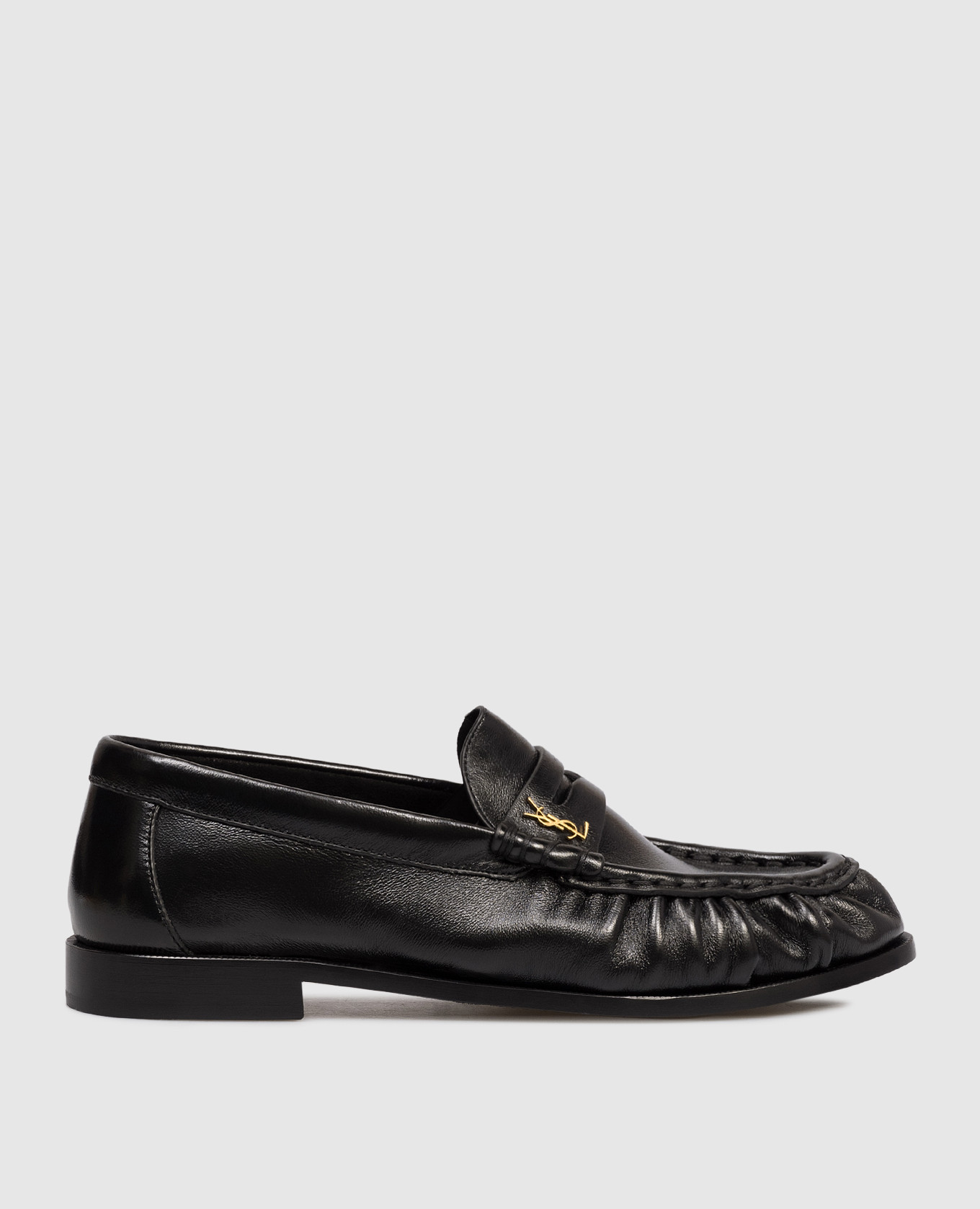 

Black leather glossy loafers Saint Laurent