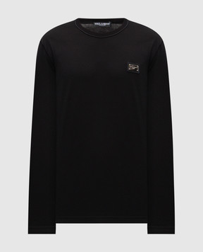 Dolce&Gabbana Black long sleeve with logo patch G8PV0TG7P1B