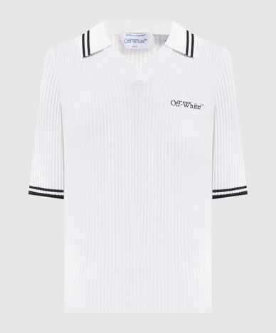 White top with logo embroidery
