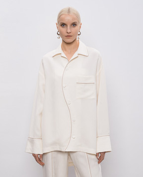 SSHEENA Beige Cody shirt with linen 26SSCODYTS26012