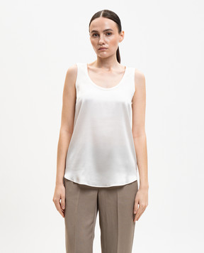 Brunello Cucinelli Ivory silk top MPC59E0600
