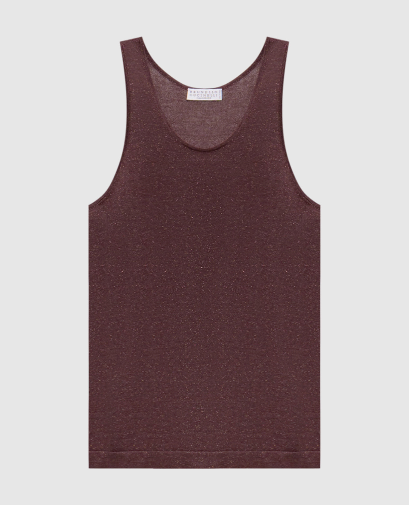 

Burgundy cashmere and silk lurex tank top Brunello Cucinelli