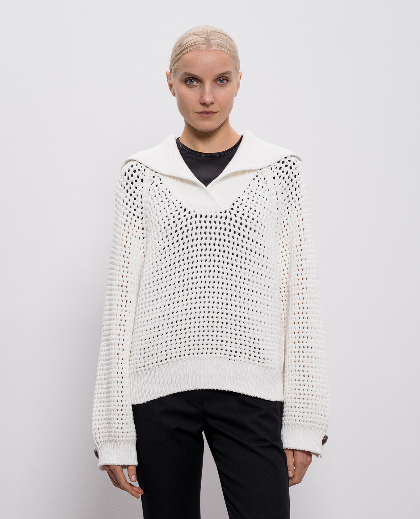 White openwork sweater Brunello Cucinelli 3