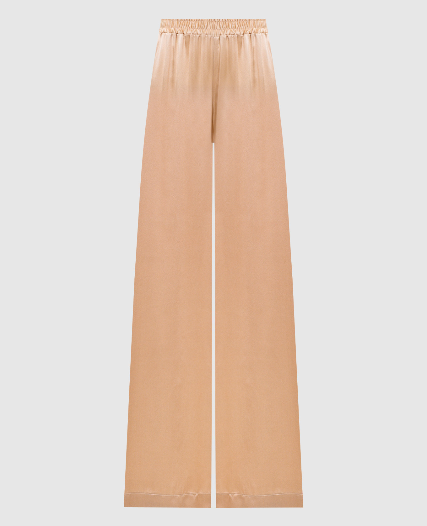 Beige silk pants