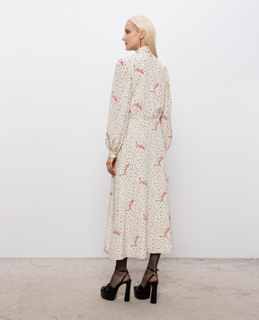 Valentino Beige polka dot silk dress 9B3VAKR5A9N