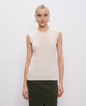 JOSEPH Beige California top with silk JF009708