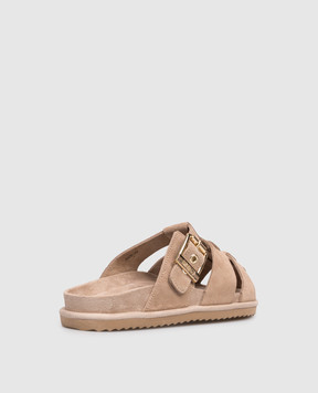 Colors of California Beige suede mules SLOFIW HCBIOW601