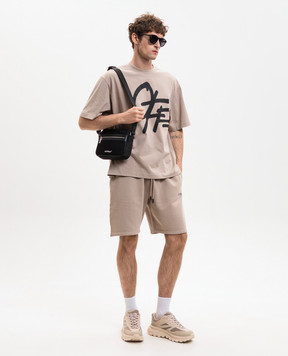 Off-White Beige T-shirt with Spray logo print 44MAA120S26J00T