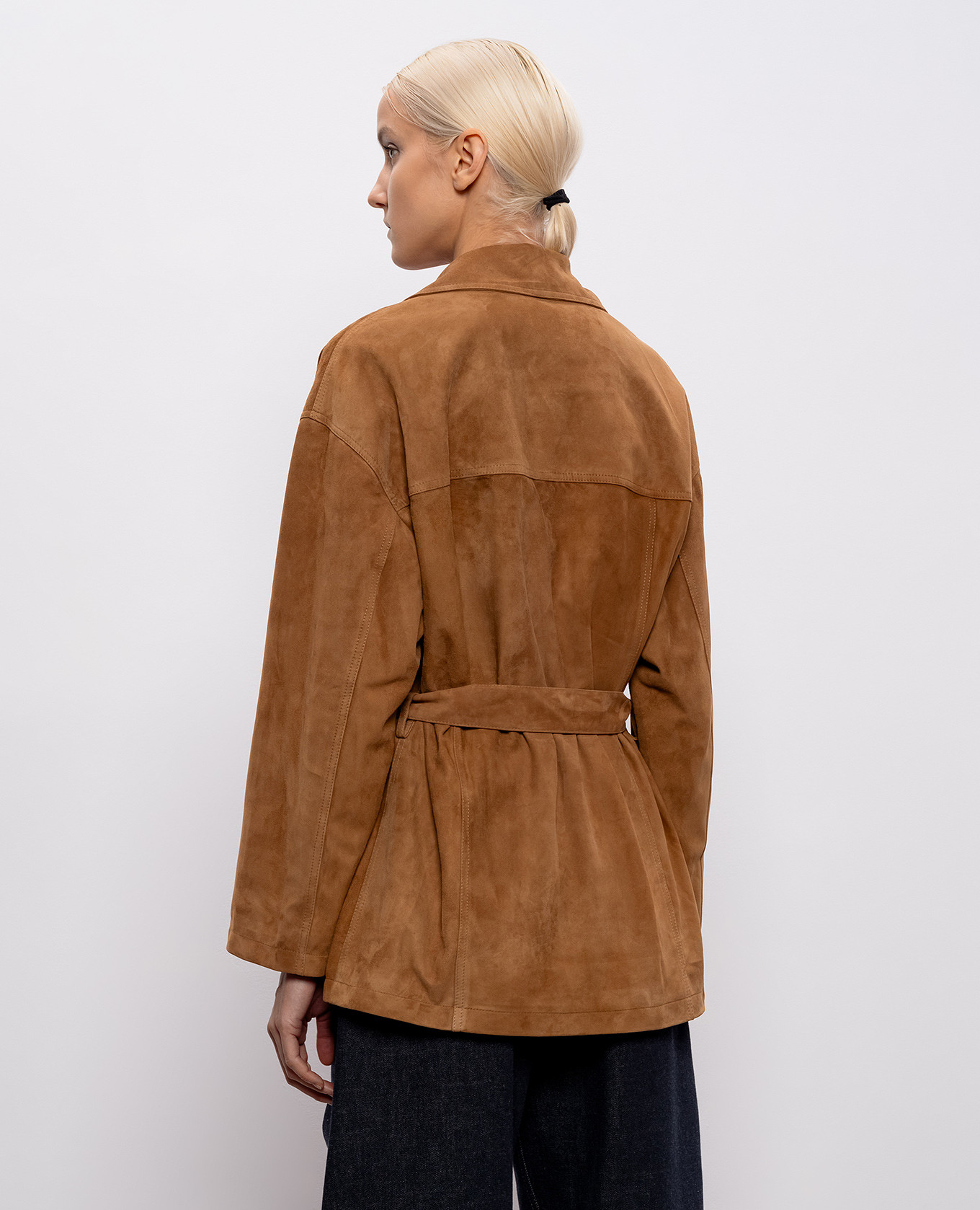 Ivan brown suede jacket with belt Simonetta Ravizza 4