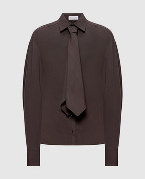 Brunello Cucinelli Brown shirt with monil chain MP091M3A46