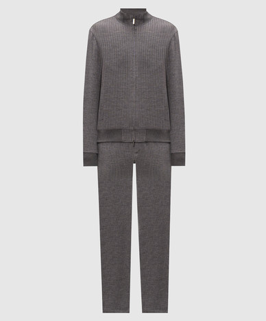 Grey striped wool tracksuit
