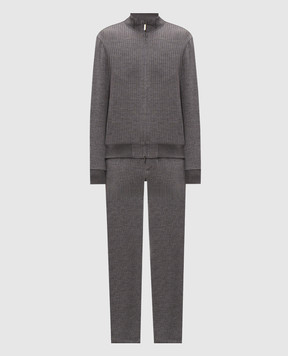 CAPOBIANCO Grey striped wool tracksuit 21M456GE0021M803GE00