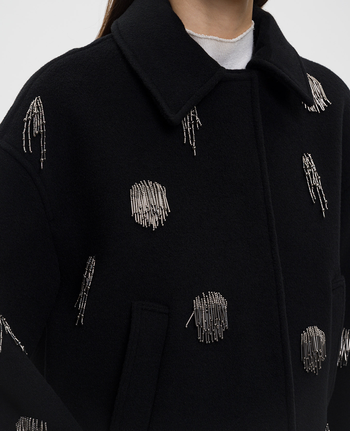 

Black cropped coat with wool Simkhai