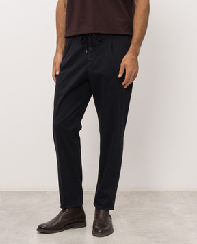 Peserico Blue cotton pants R54774T23D02440
