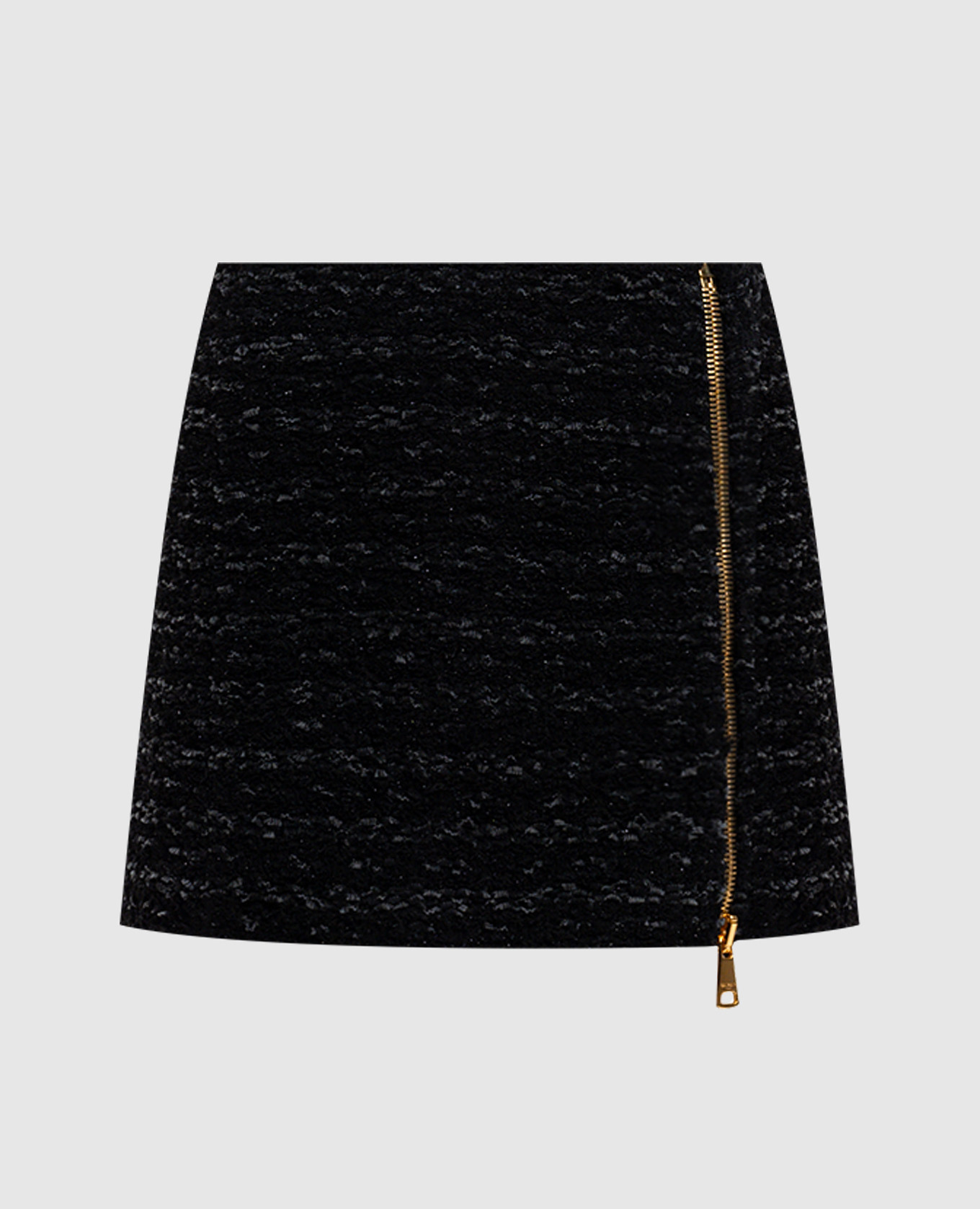 

Black tweed mini skirt with hemp Balmain