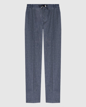 MooRER Blue ADAMSON pants with linen ADAMSONFSW