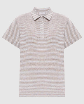 Peserico Beige striped polo with lurex A06240J003139