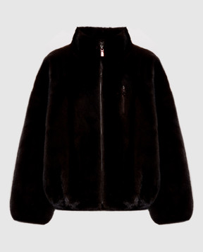 Rindi Dark brown mink fur coat with zipper 009VS026