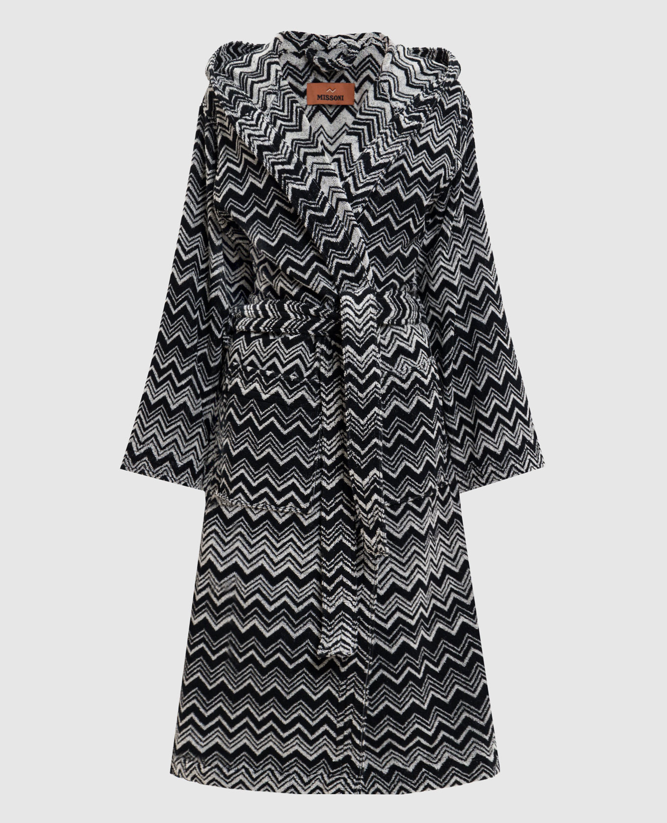 

Keith black terry bathrobe with branded pattern Missoni Home
