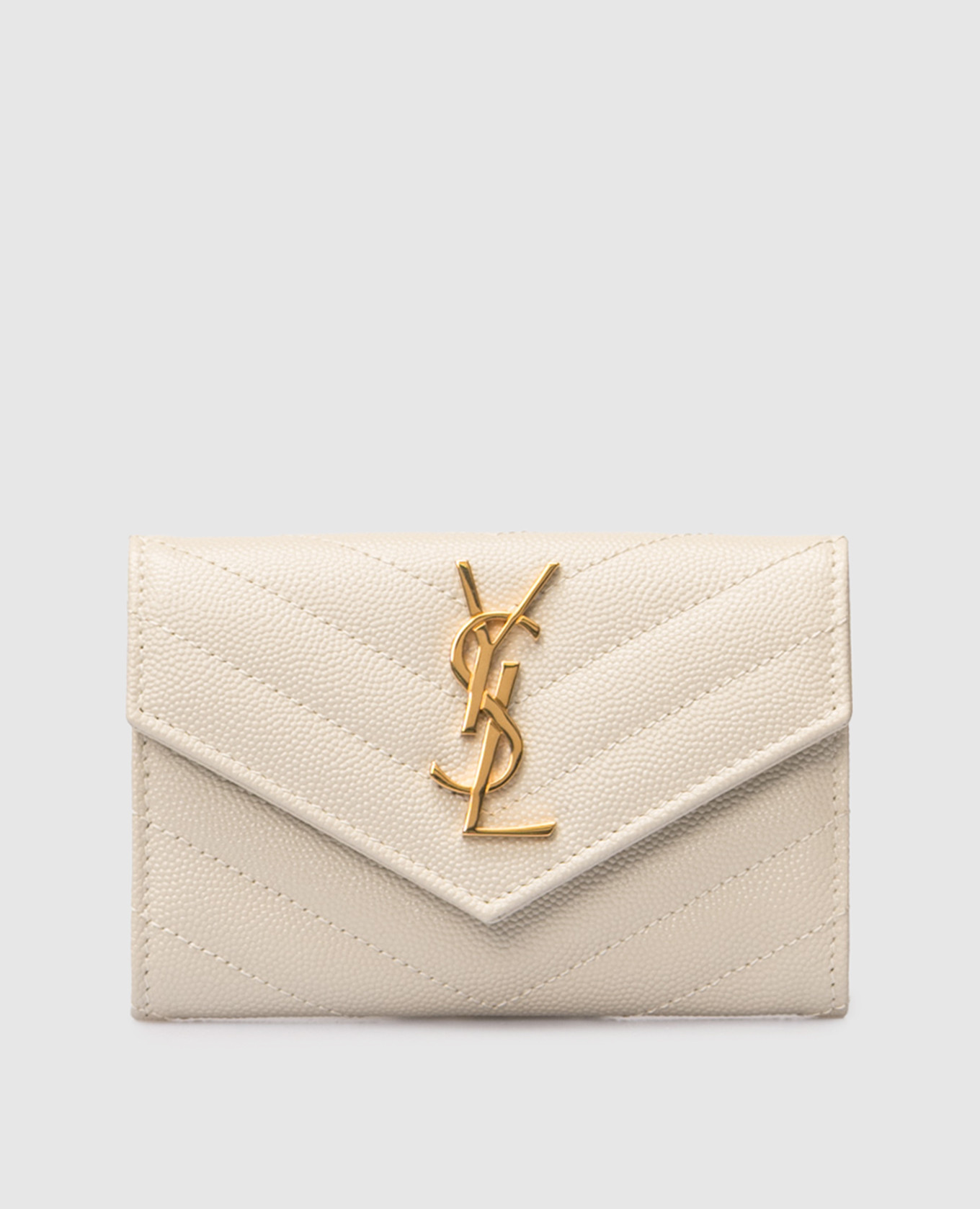 

CASSANDRE MATELASSÉ white glossy leather wallet Saint Laurent