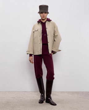 Babe Pay Pls Burgundy cashmere tracksuit MD9891312341R