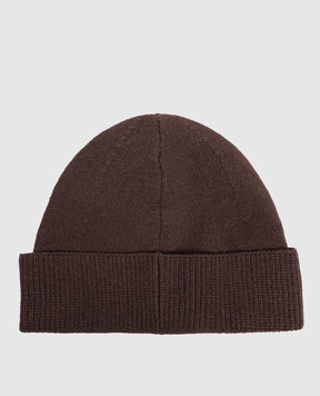 Stone Island Brown beanie hat with wool L2S15N100007S01A1