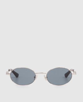 Bottega Veneta Silver oval sunglasses 861368V4450