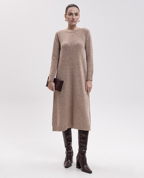 Max Mara Weekend Beige midi dress GOCCIA with wool and silk WKDGOCCIA