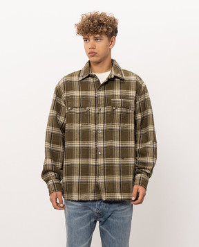 Rhude Aviano Cargo Green Check Shirt RHFW26SR01739