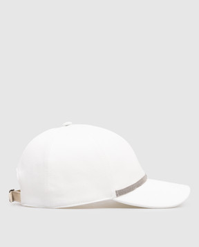 Brunello Cucinelli White cap with monil chain MCAP90011
